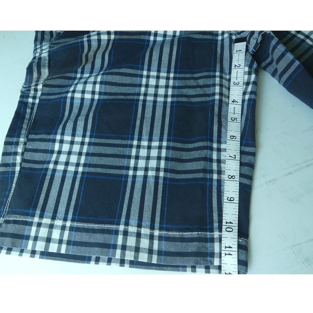 American Eagle Longboard Plaid Shorts Mens 30‎ Blue Below Knee Skater Retro Y2K